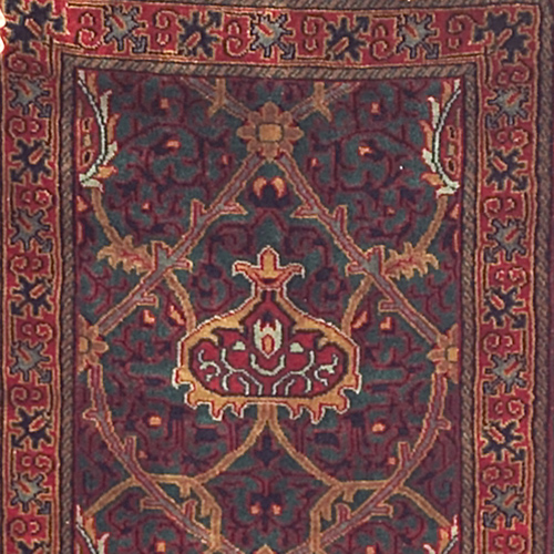 Appraisal: WILLIAM MORRIS STYLE Runner with floral vinescroll panel in crimson