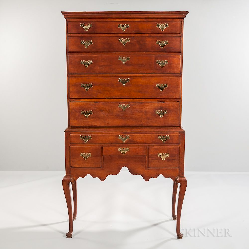 Appraisal: Cherry High Chest of Drawers Cherry High Chest of Drawers