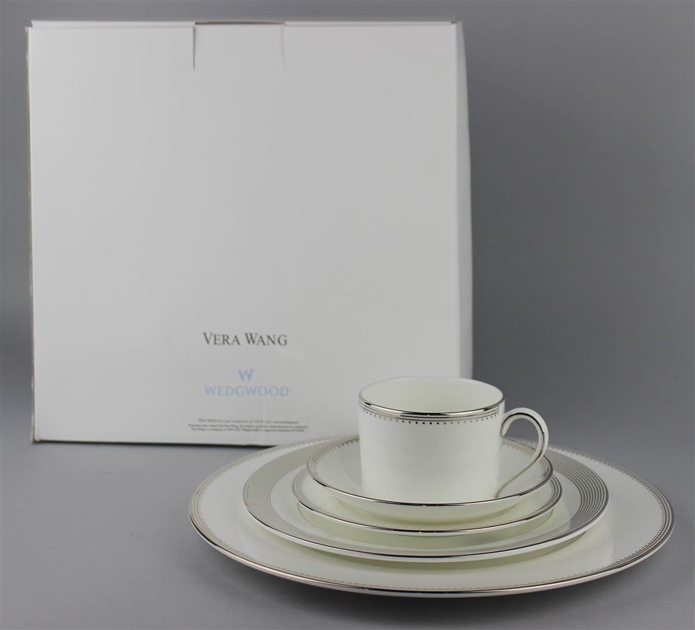 Appraisal: VERA WANG FOR WEDGWOOD GROSGRAIN PATTERN DINNER SERVICE FOR ELEVEN