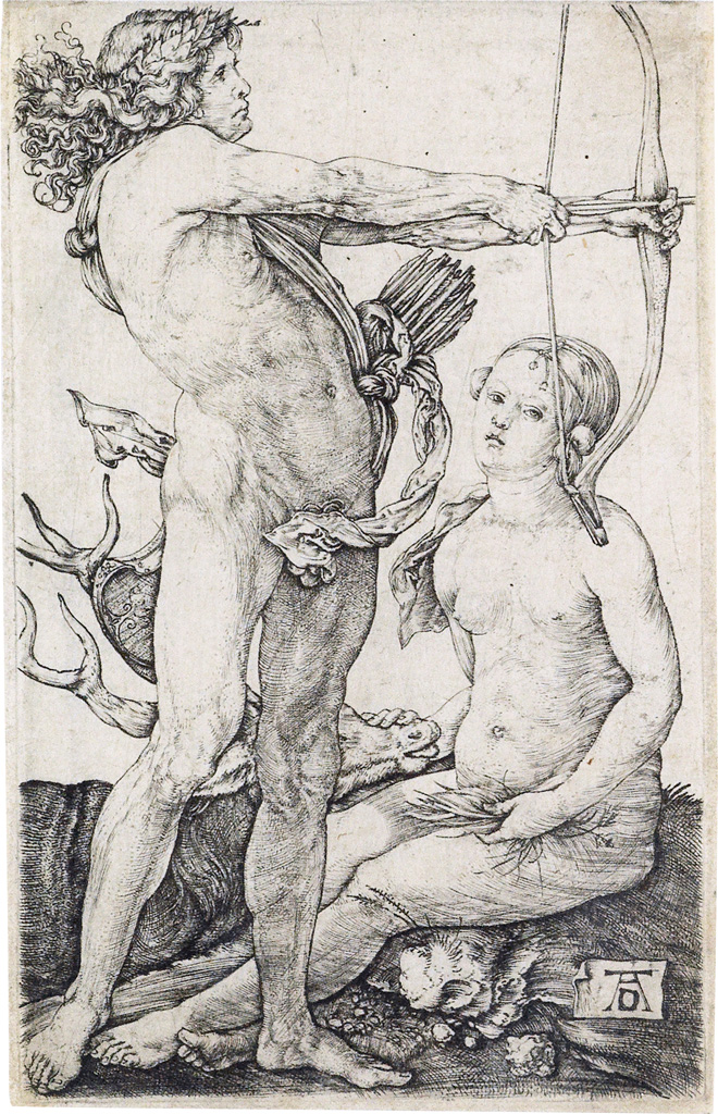 Appraisal: ALBRECHT D RER Apollo and Diana Engraving circa x mm