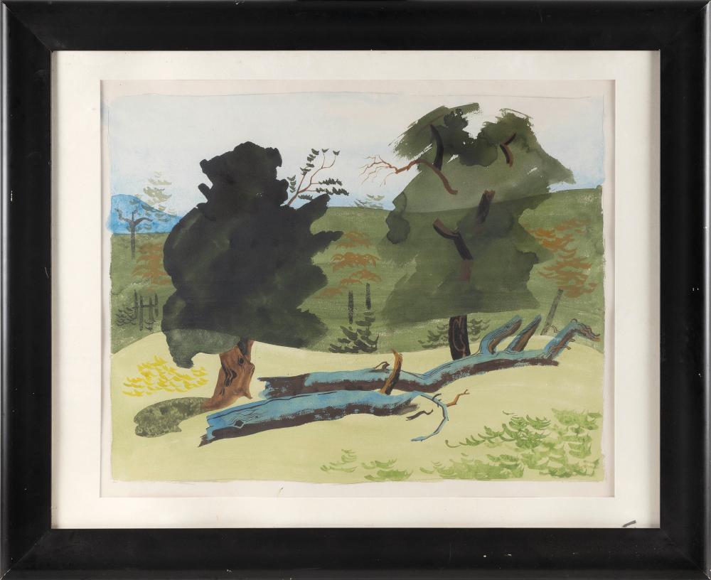 Appraisal: CHRIS RITTER KANSAS MAINE NEW YORK - LANDSCAPE WITH TREES