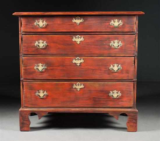 Appraisal: Federal red painted maple chest of drawers Connecticut or Vermont