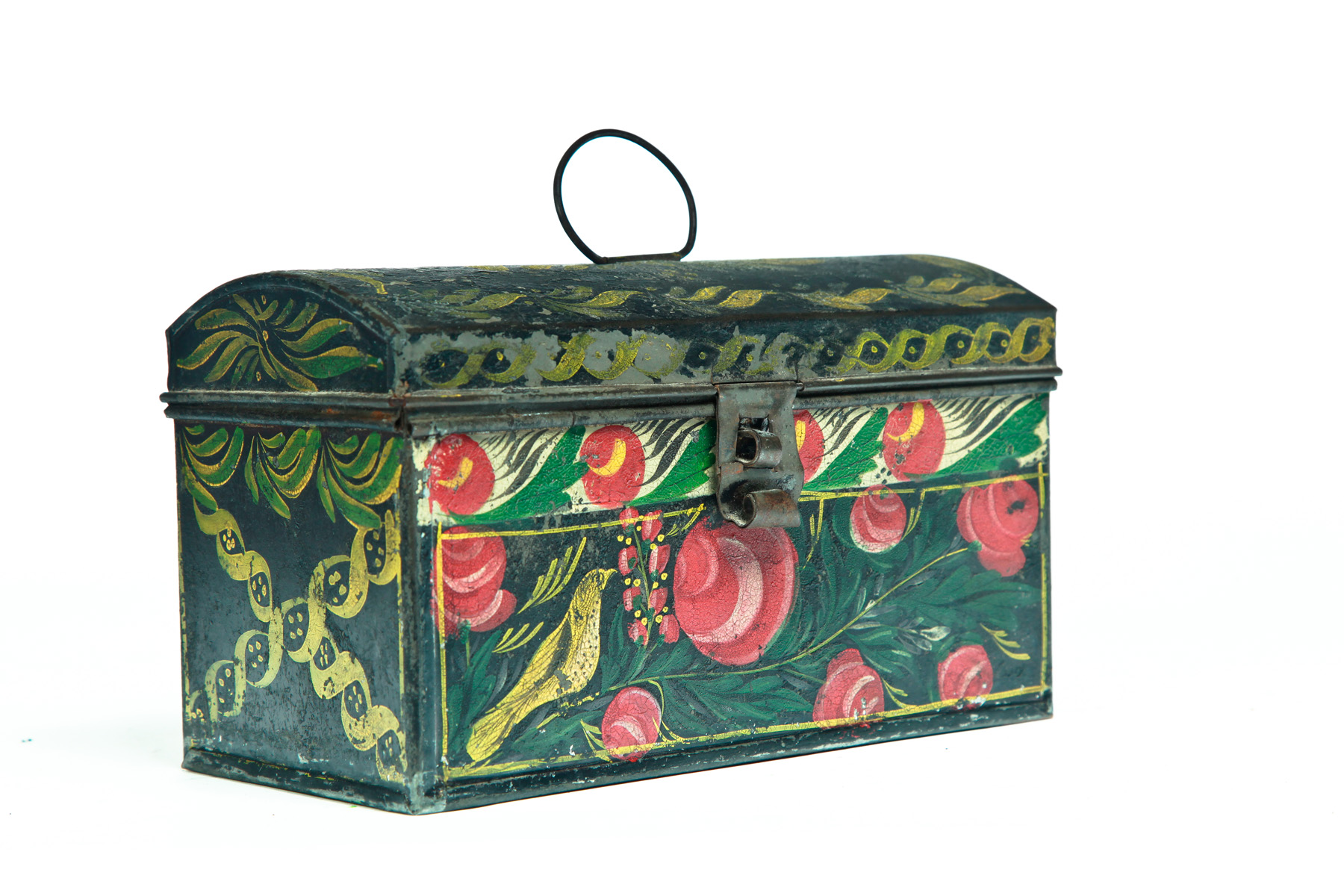 Appraisal: CONNECTICUT TOLE DOCUMENT BOX Second quarter- th century Original floral