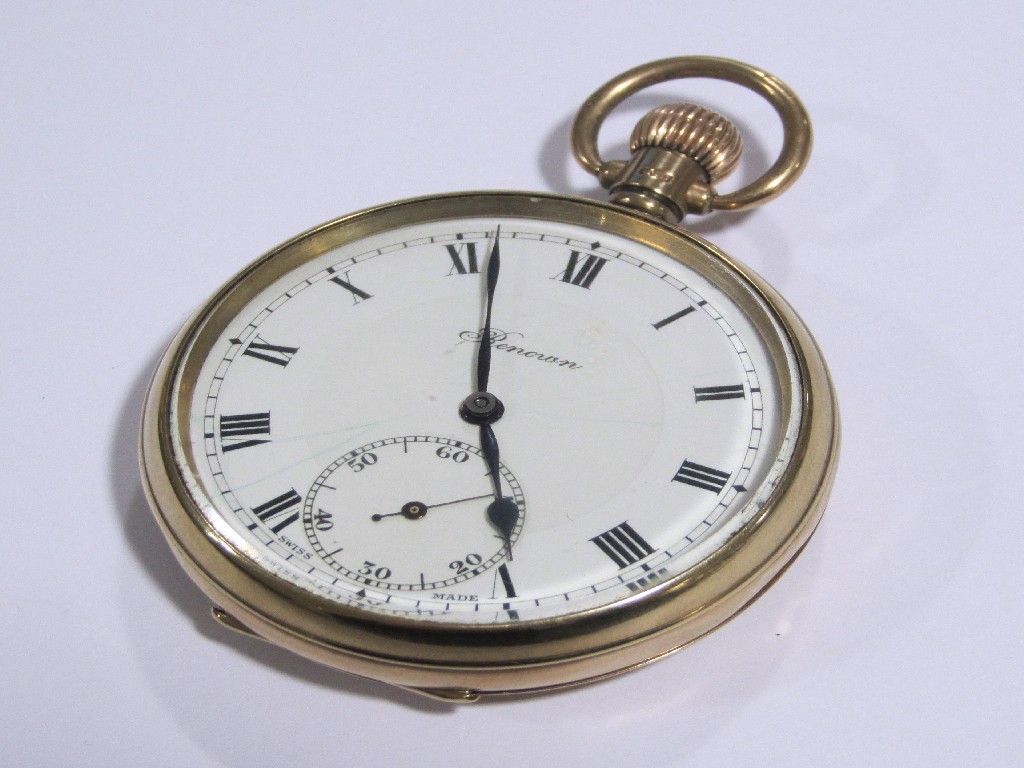 Appraisal: A nine carat gold cased open faced pocket watch with