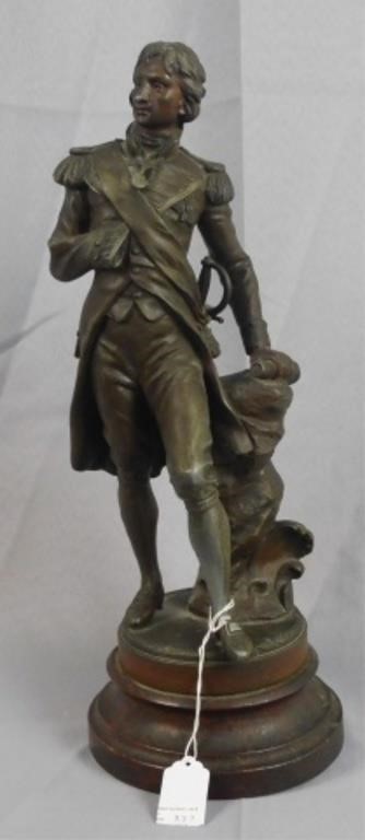 Appraisal: METAL STATUE OF LORD NELSON WITH SABER ANDtelescope th c