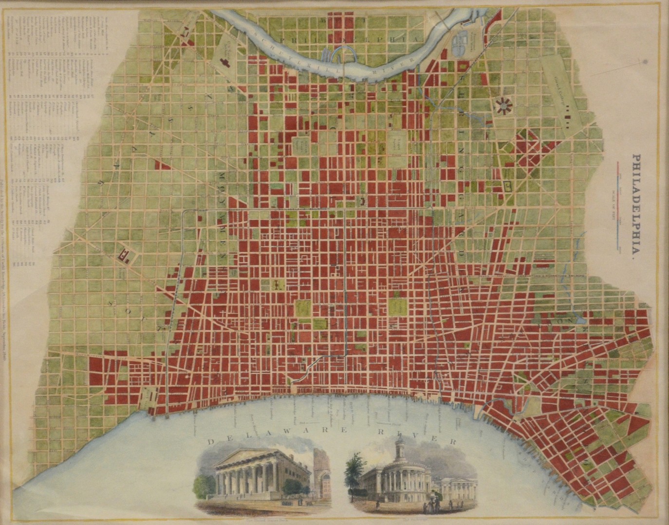 Appraisal: Map of Philadelphia hand colored engraving Published by the Society