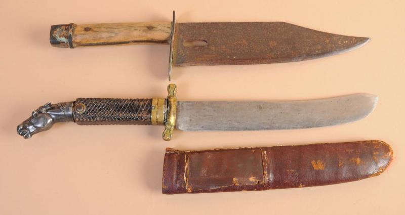 Appraisal: Lot of Primitive Sheath Knives Lot includes an unsigned large