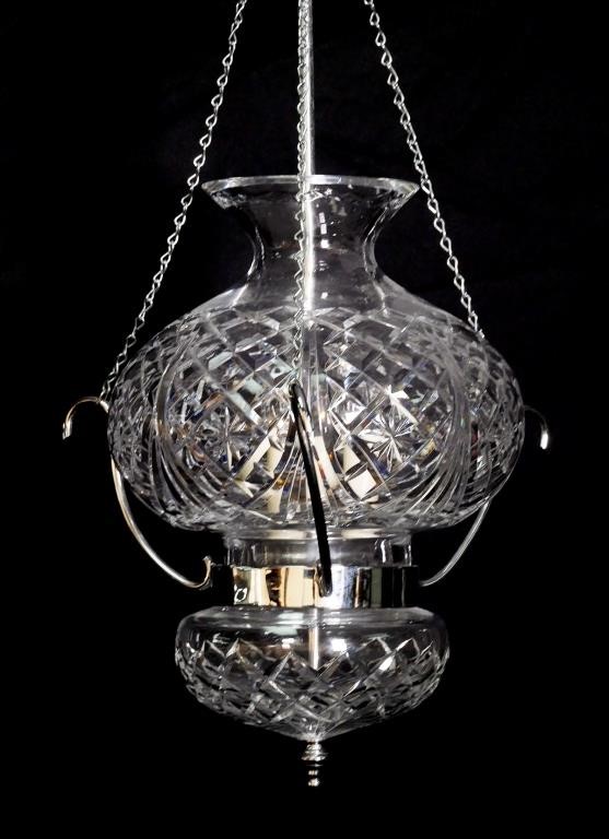 Appraisal: Mid-Century Irish Waterford Crystal Lismore baluster shaped ceiling chandelier Irish