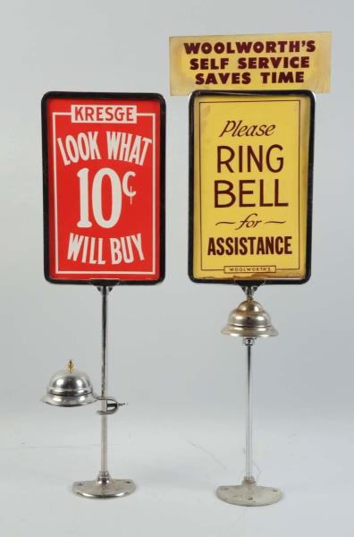 Appraisal: Lot Of Store Service Bells On Stands One bell stand