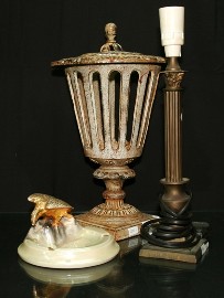 Appraisal: A brass table lamp base in the form of a