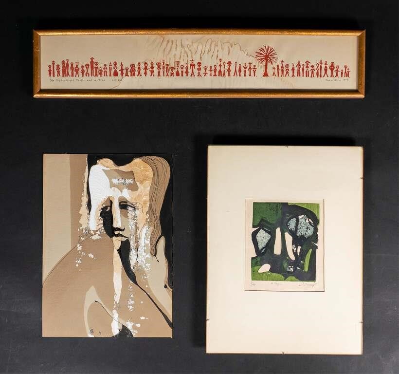 Appraisal: PIECE MODERN ART LOT piece art lot Joan Drew serigraph