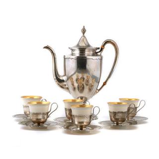 Appraisal: Shreve Dolores Coffee Set Shreve Dolores Coffee Set Six demitasse