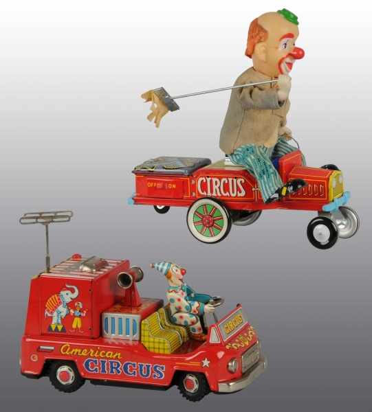 Appraisal: Lot of Tin Litho Circus Battery-Op Toys Description Japanese Working