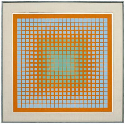 Appraisal: Richard Anuskiewicz silkscreen New York born untitled op art composition