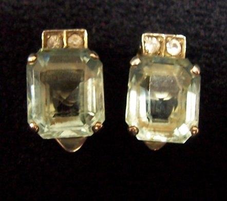 Appraisal: A pair of aquamarine set clip earrings the aquamarines with