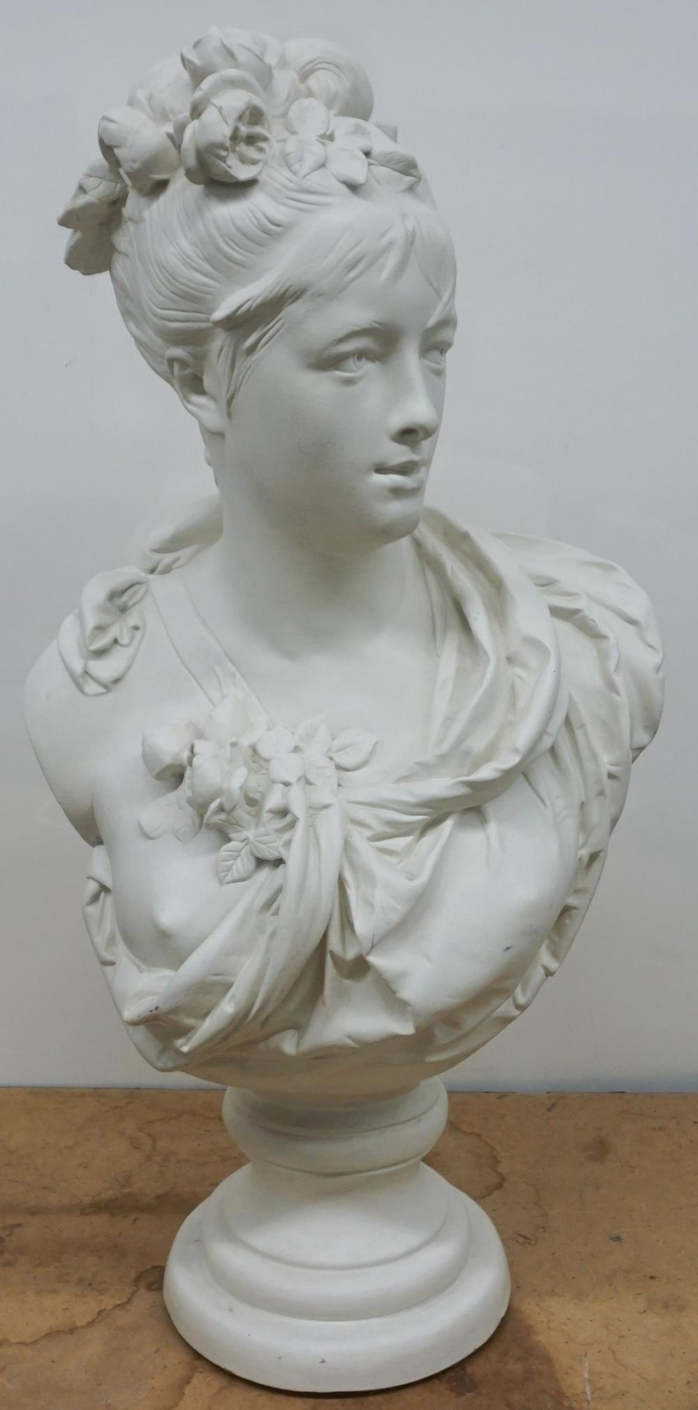 Appraisal: After Albert-Ernest De Carrier-Belleuse French - Plaster Bust of a