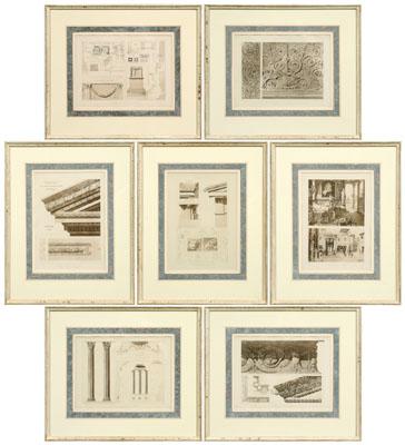 Appraisal: Twenty Lemercier prints architectural plates from Edouard Bajot Collection de