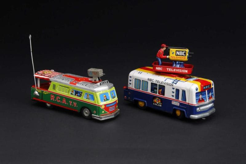 Appraisal: Lot of Tin Television Truck Toys Description Japanese Includes friction