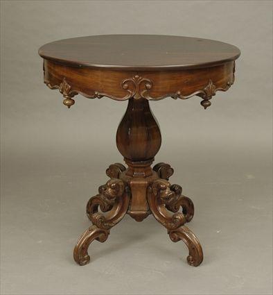 Appraisal: Circular Mahogany Parlor Table Probably Manufactured in the Caribbean