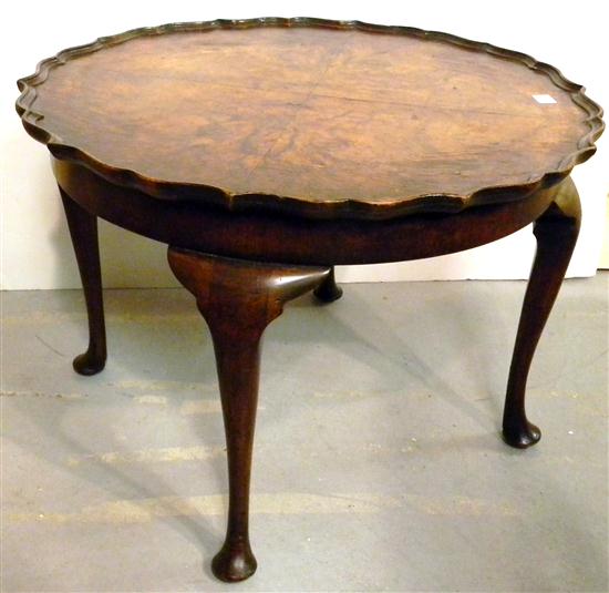 Appraisal: Low table with cabriole legs pad feet scalloped edges some