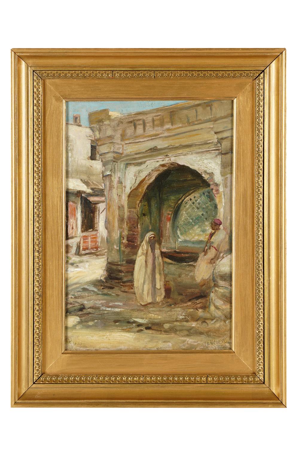 Appraisal: ROBERT ALEXANDER TANGIER FOUNTAIN oil on board inscribed lower right