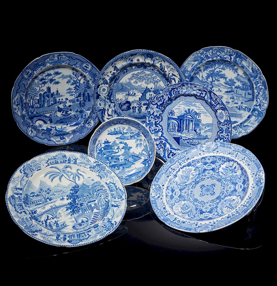 Appraisal: Assorted Blue and White Plates Assorted blue and white china