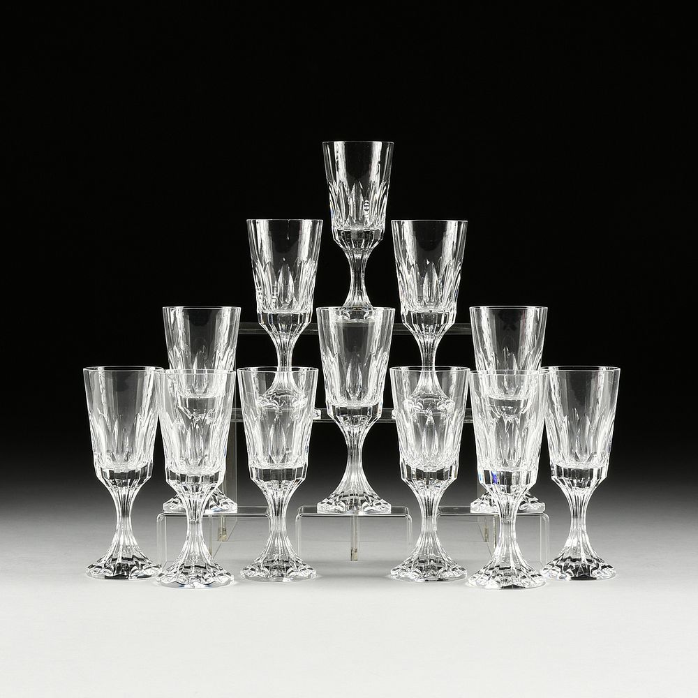 Appraisal: A SET OF TWELVE BACCARAT D'ASSAS CUT CRYSTAL WATER GOBLETS