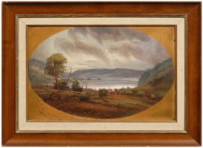 Appraisal: Hudson River School painting inscribed lower left quot The Susquehanna