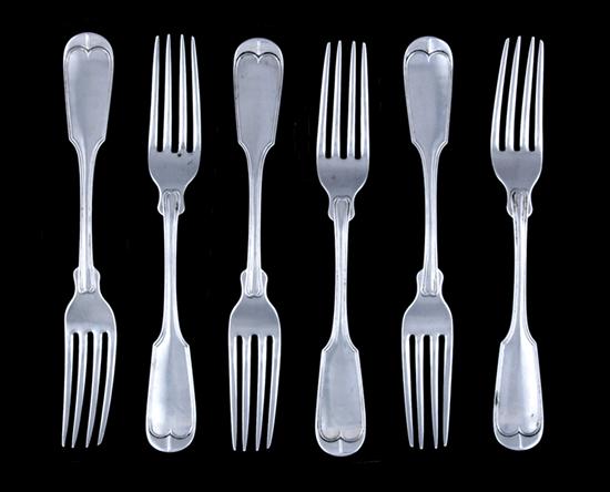 Appraisal: Southern coin silver forks Lewis Owen Montgomery Alabama - Threaded