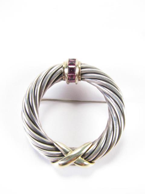 Appraisal: A David Yurman K yellow gold and sterling silver pin