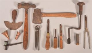 Appraisal: Group of Miscellaneous Antique Hand Tools Two screwdrivers and barking