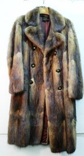 Appraisal: Vintage English Muskrat Fur Coat Double breasted skin-on-skin the label