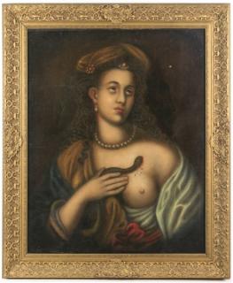 Appraisal: th C Continental School Oil Woman with Asp Continental School