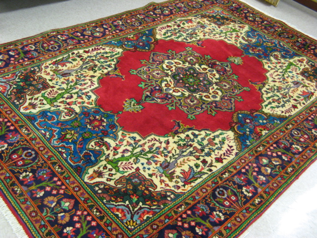 Appraisal: PERSIAN TABRIZ CARPET East Azarbaijan Province northwestern Iran colorful floral