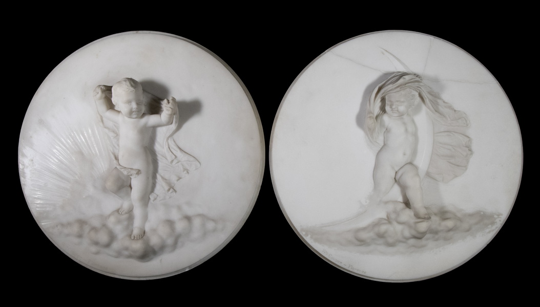 Appraisal: WILLIAM COUPER NY MD - Carrara Marble Allegorical Rondels of