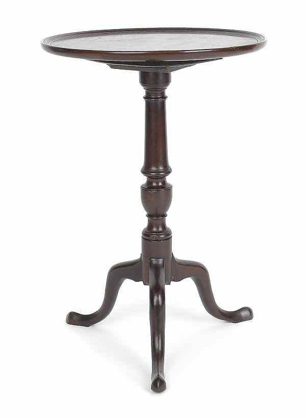 Appraisal: George II mahogany candlestand ca with a tilt top and