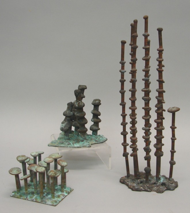 Appraisal: Klaus Ihlenfeld Phosphorus bronze grouping of sculptures and all impressed