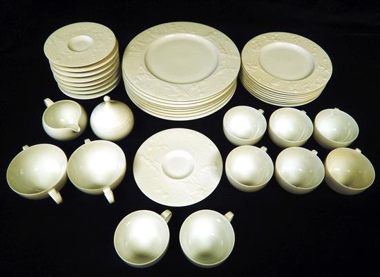 Appraisal: Rosenthal Germany porcelain dinnerware white Magic Flute pattern with raised