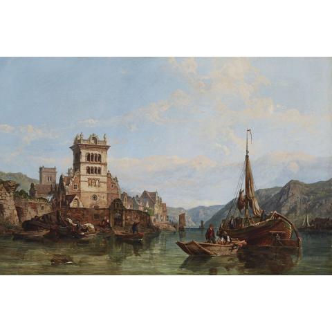 Appraisal: George Clarkson Stanfield - ON THE MOSELLE British Oil on