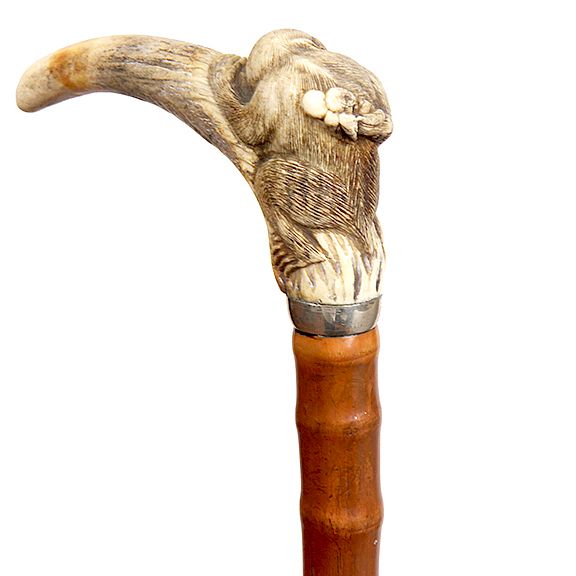 Appraisal: Japanese Stag Cane- Ca - Exclusive on Bidsquare Japanese Stag