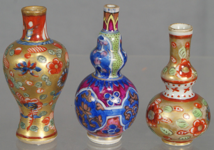 Appraisal: Chinese Export clobbered blue and white miniature doll house vases