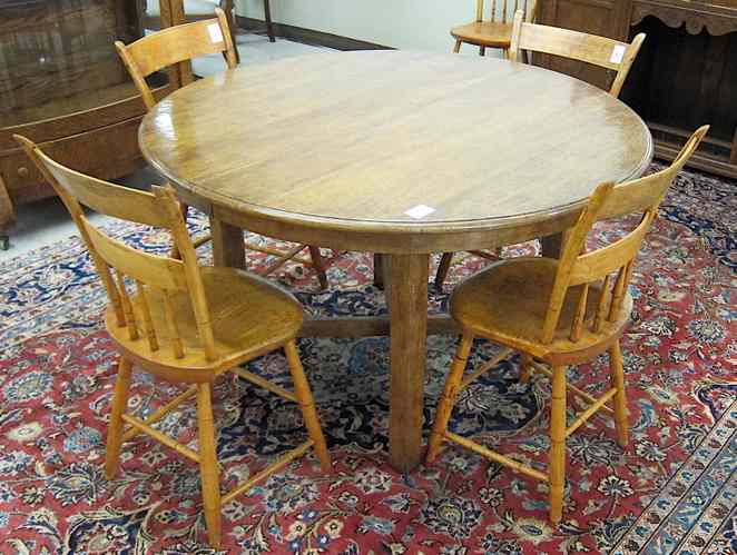 Appraisal: ROUND DINING TABLE Adam Drozdz Co stamped signature American th