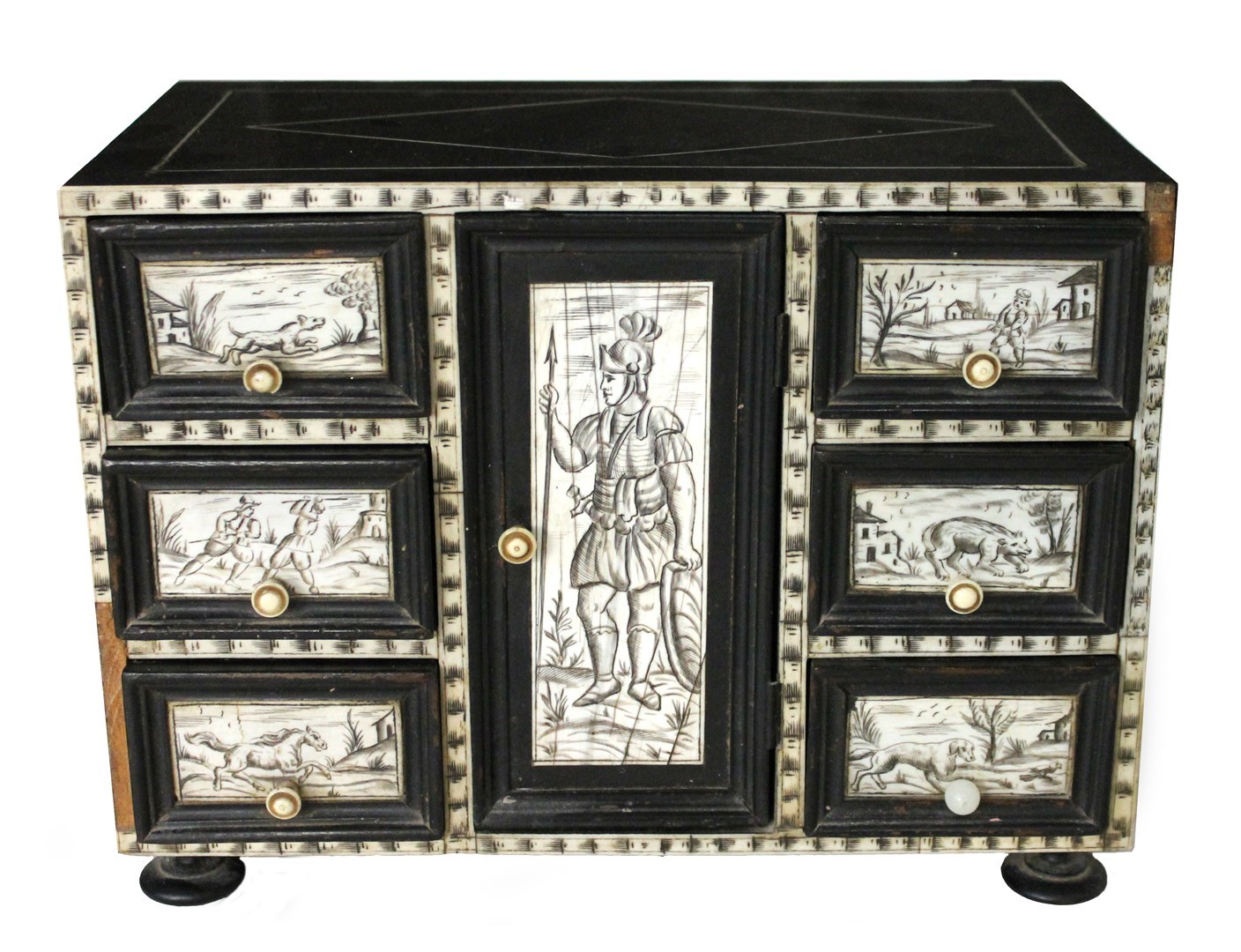 Appraisal: An Italian late th early th century ebonised ivory and