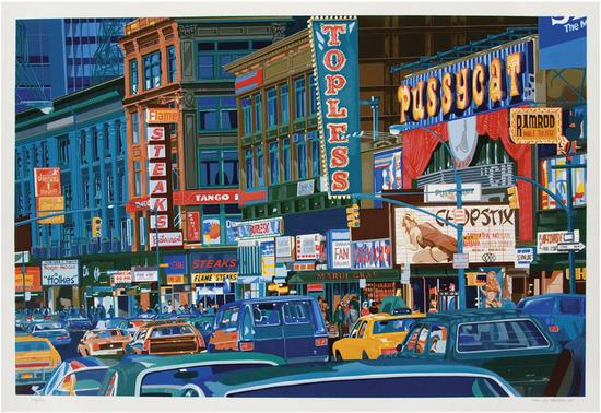 Appraisal: M OsterweilUntitled New York City Street Silkscreen printed in colors