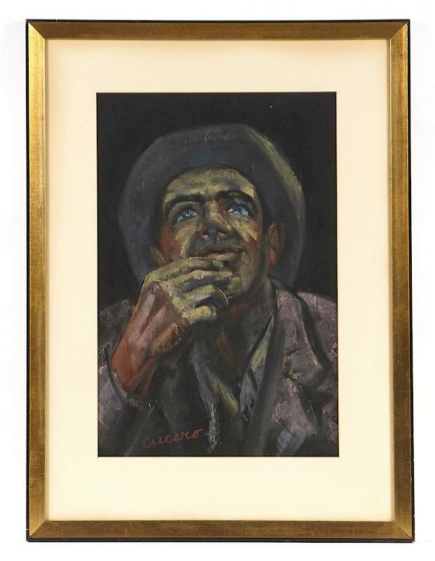 Appraisal: Pascal Cucaro Self Portrait gouache Pascal Cucaro - Self Portrait