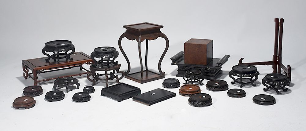 Appraisal: Chinese stands of various sizes ages and woods Chinese stands