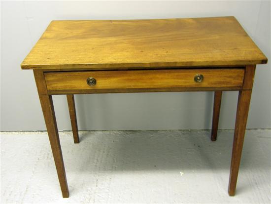 Appraisal: George III mahogany side table with a single drawer on