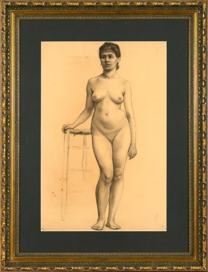 Appraisal: William Woodward American New Orleans - Standing Female Nude charcoal