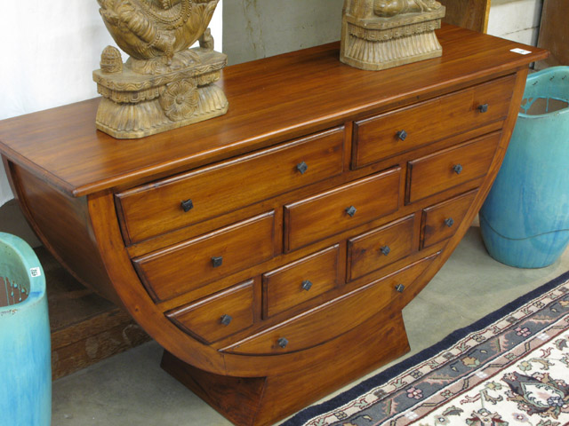 Appraisal: MAHOGANY CHEST OF DRAWERS an upright semi-circular shape with drawers