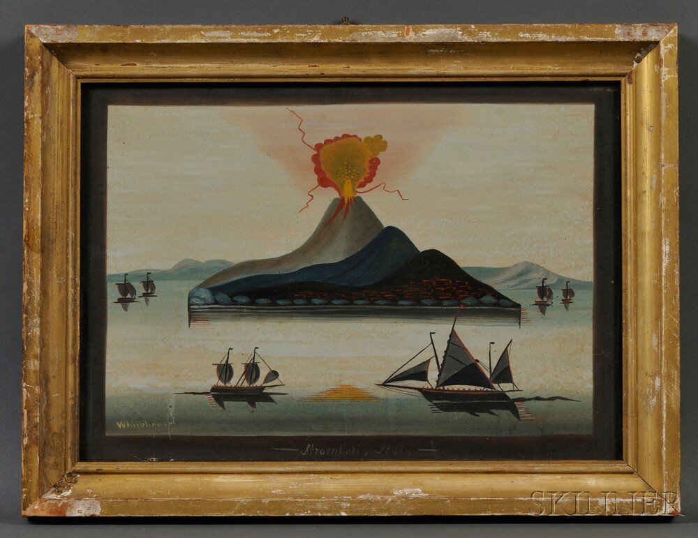 Appraisal: American School th Century View of the Eruption of Mount